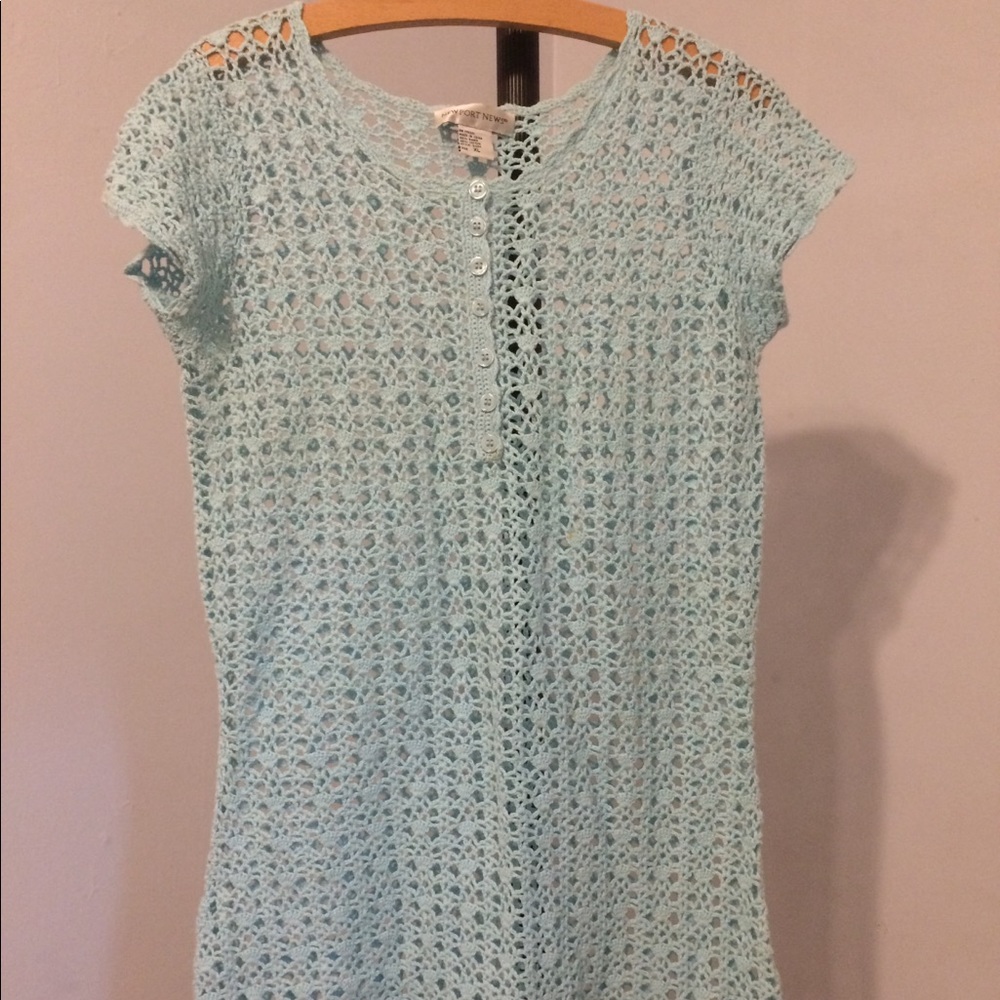 Blue Crotchet Cover Up Dress